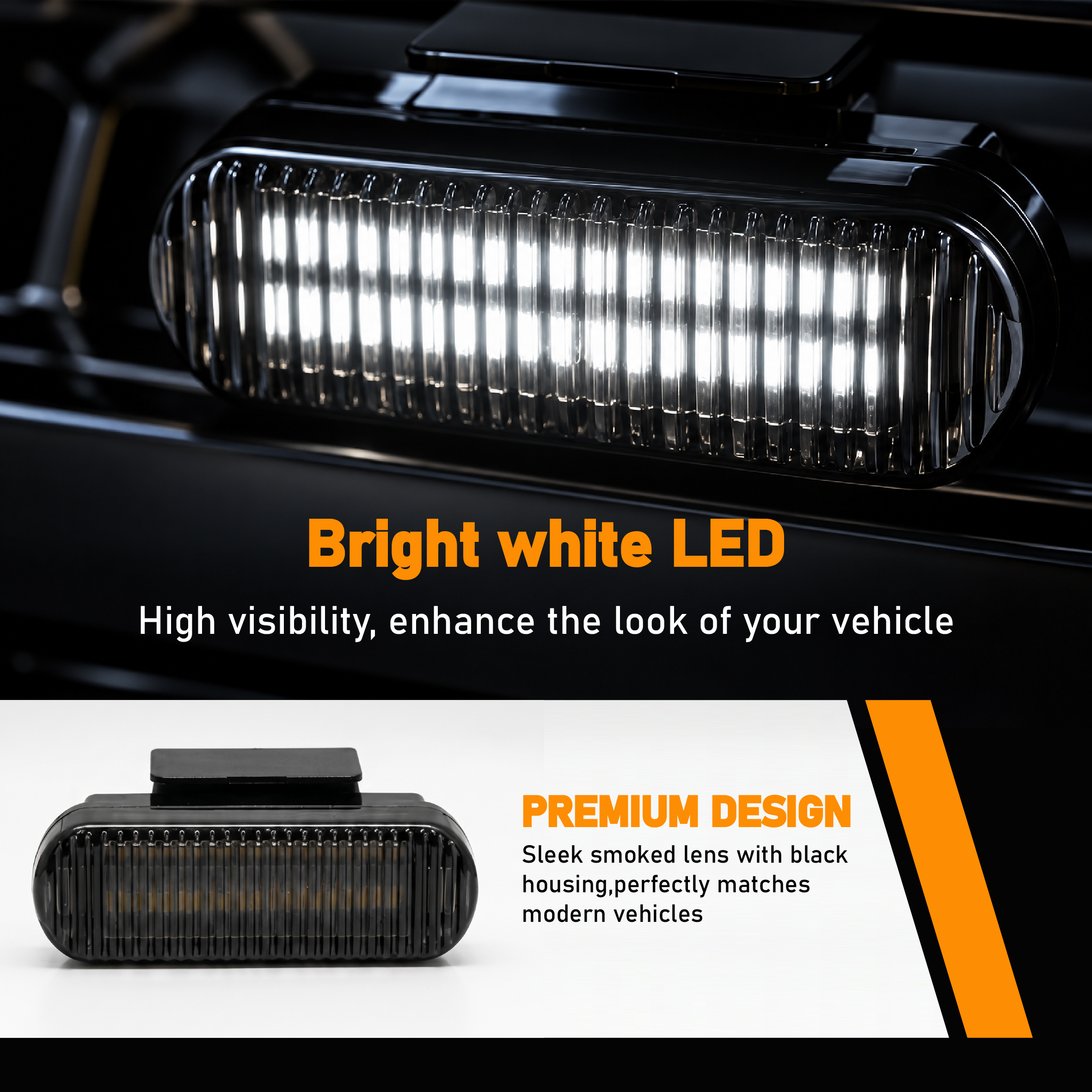 4Pcs Smoked Lens White LED Raptor Style Grille Running Lights For 2011-2026 Ram 1500 2500