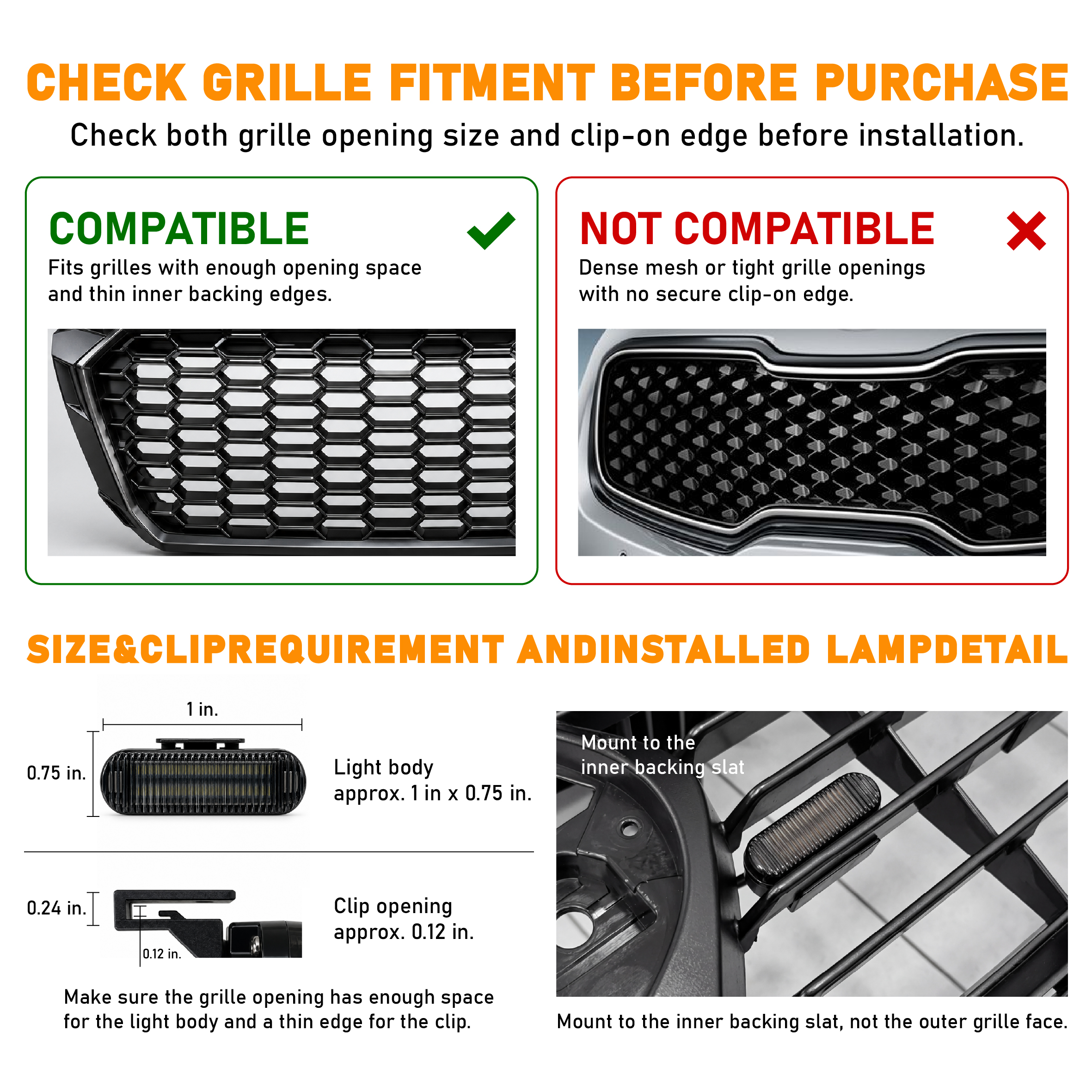 4Pcs Smoked Lens White LED Raptor Style Grille Running Lights For 2011-2026 Ram 1500 2500