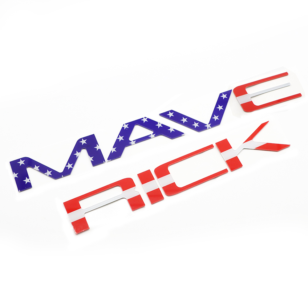 Ford MAVERICK 2022-2023 Letters Rear Tailgate Emblems Nameplate 3D Decal Sticker Blue Red US Flag