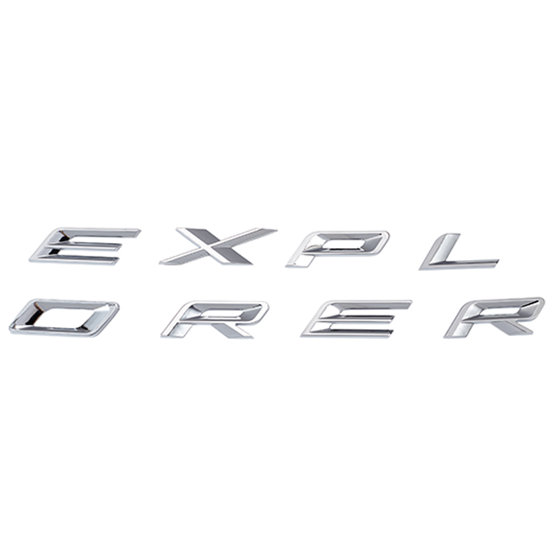 Ford Explorer 2019-2022 Front Hood or Rear Tailgate Letters Emblems Badges 3D Stickers Decals Gloss Silver