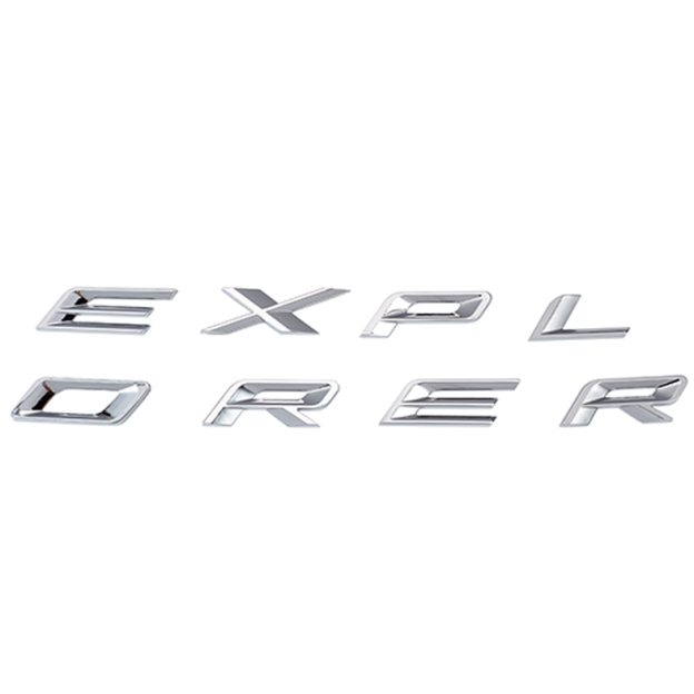 Ford Explorer 2019-2022 Front Hood or Rear Tailgate Letters Emblems Badges 3D Stickers Decals Gloss Silver