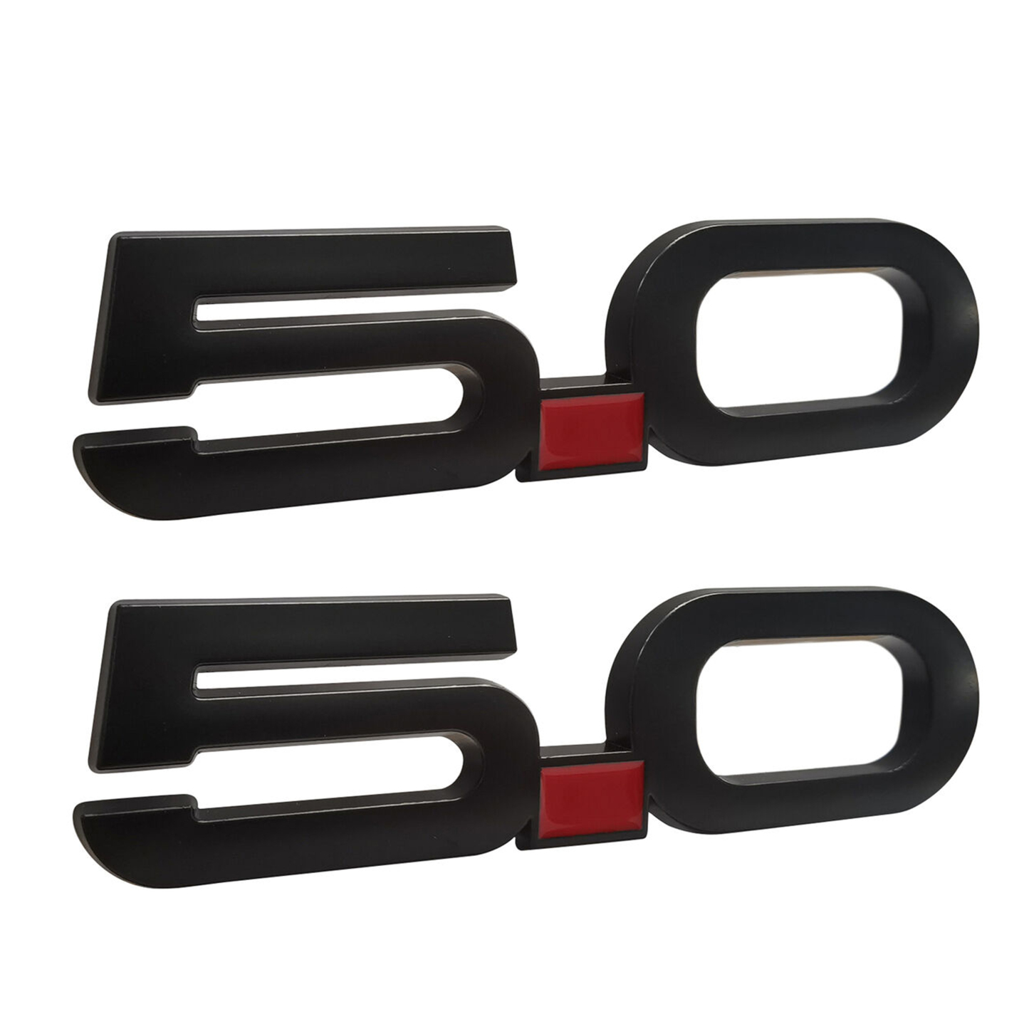Ford Mustang 2015-2020 GT 5.0 Side Fender Emblems Badges Nameplate 3D Stickers Decals Matte Black 2PCS SET  