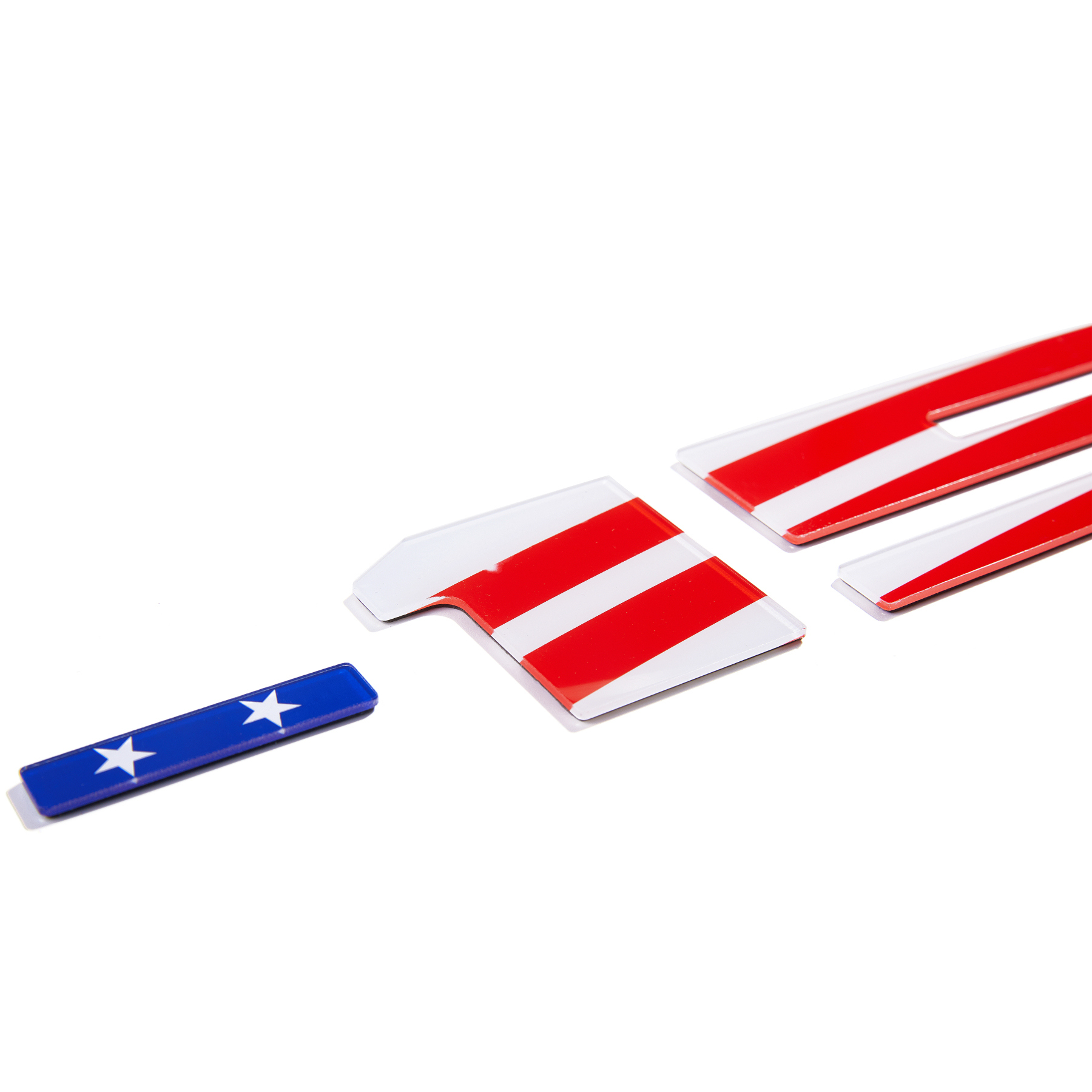 Ford F-150 2018-2020 Rear Tailgate Inserts Letters Trunk Lid emblems Badges 3D Stickers Decals Nameplate Blue Red USA Flag