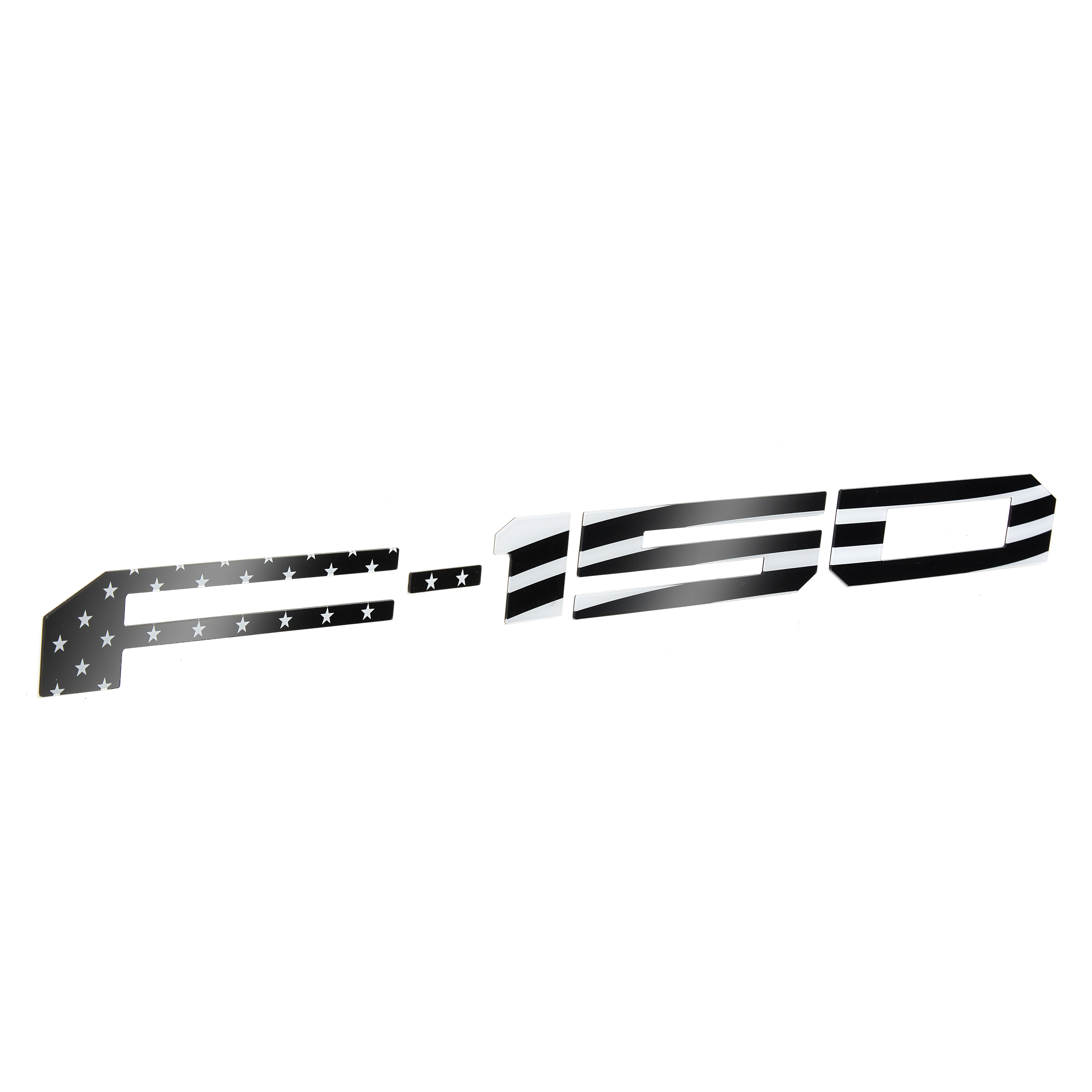 Ford F-150 2018-2020 Rear Tailgate Inserts Letters Trunk Lid emblems Badges 3D Stickers Decals Nameplate Black White USA Flag