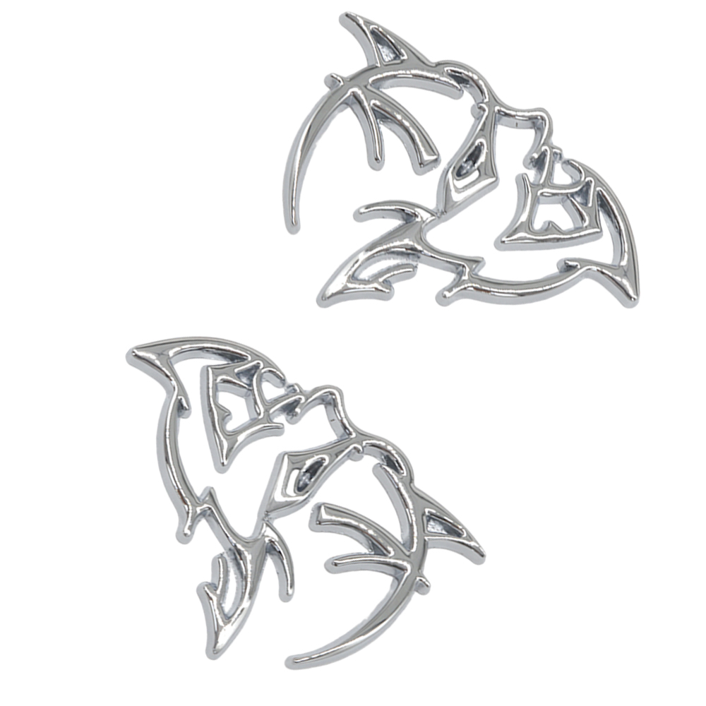 {Metal} Dodge SRT Charger Challenger Durango Hellcat Emblems Side Fender Devil Cat Nameplate Badge 3D Stickers Decals Chrome Silver 2PCS