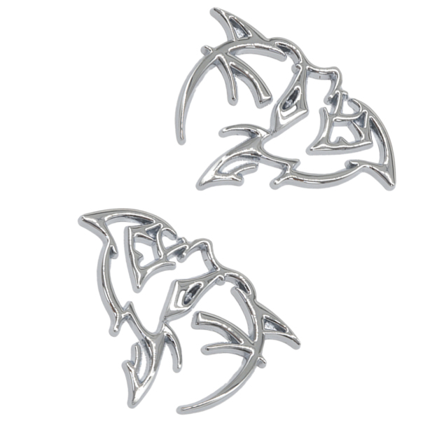 {Metal} Dodge SRT Charger Challenger Durango Hellcat Emblems Side Fender Devil Cat Nameplate Badge 3D Stickers Decals Chrome Silver 2PCS
