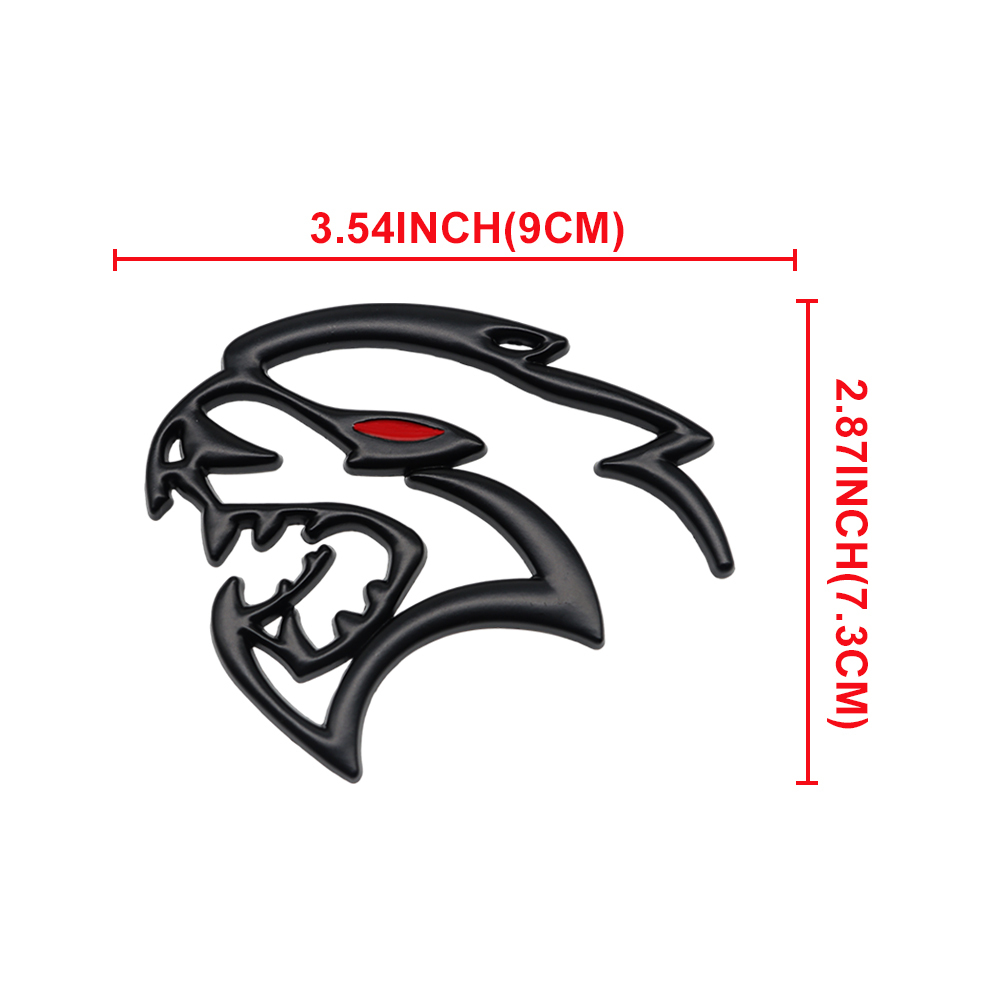 {Metal} Dodge SRT Charger Challenger Durango Red Eye Hellcat Emblems Side Fender Devil Cat Nameplate Badge 3D Stickers Decals Matte Black 2PCS