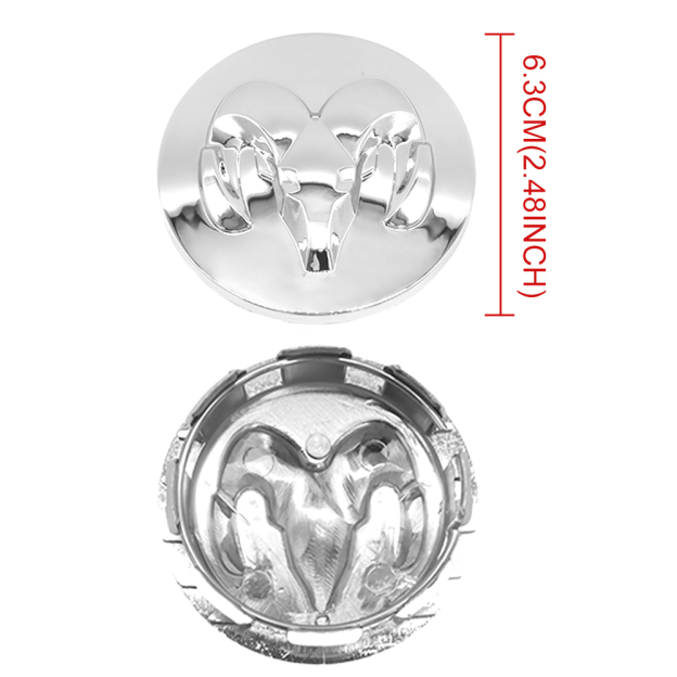 63MM Dodge RAM 1500 2013-2019 Wheel Center Caps Rim Center Hub Cover Chrome Silver 4PCS SET 