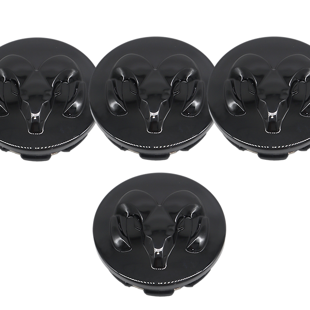 63MM Dodge RAM 1500 2013-2019 Wheel Center Caps Rim Center Hub Cover Gloss Black 4PCS SET 