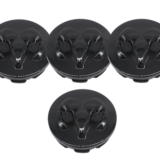 63MM Dodge RAM 1500 2013-2019 Wheel Center Caps Rim Center Hub Cover Gloss Black 4PCS SET 