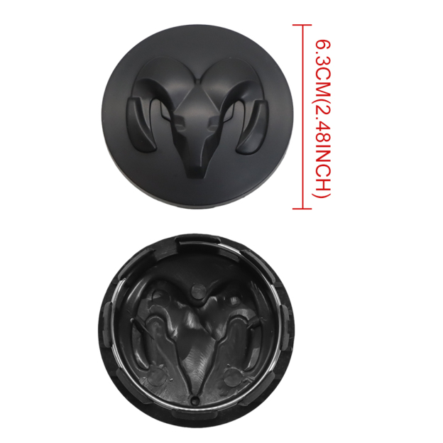 63MM Dodge RAM 1500 2013-2019 Wheel Center Caps Rim Center Hub Cover Matte Black 4PCS SET 