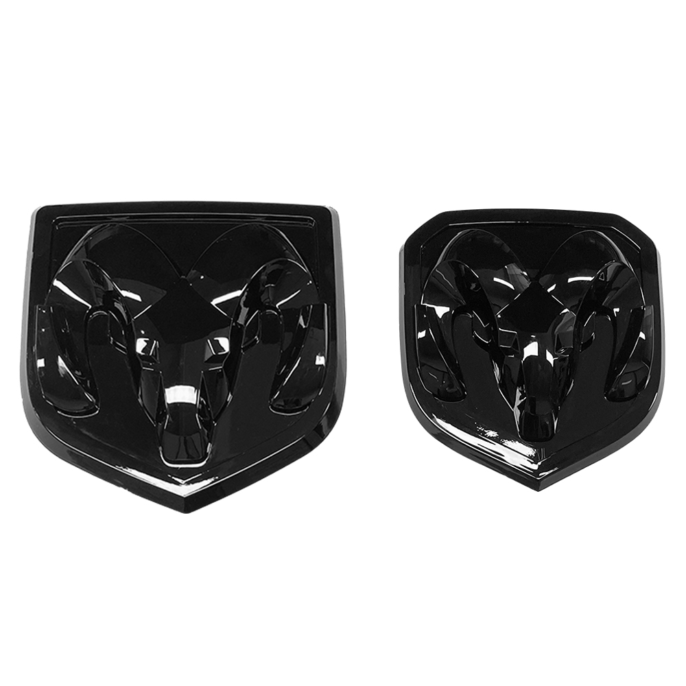 Dodge RAM 1500 2500 3500 2013-2018 FRONT GRILL & REAR TAILGATE RAMS HEAD EMBLEM 3D REPLACEMENT BADGE