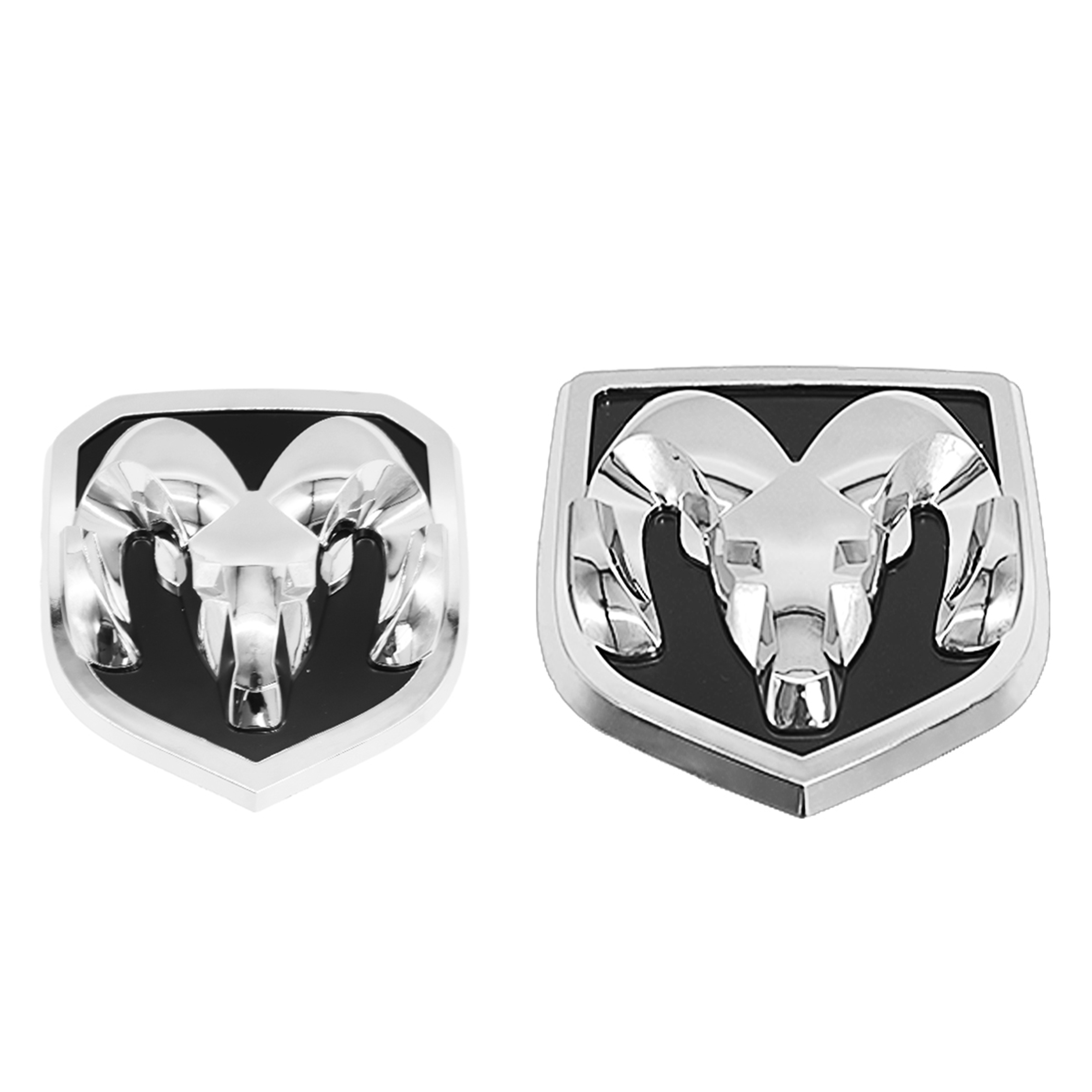 Dodge RAM 1500 2500 3500 2013-2018 FRONT GRILL & REAR TAILGATE RAMS HEAD EMBLEM 3D REPLACEMENT BADGE CHROME BLACK