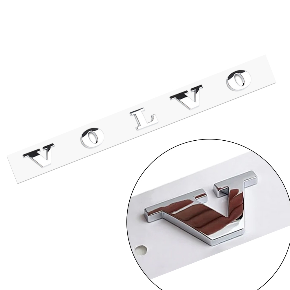 VOLVO Rear Tailgate Letters Trunk Lid Badge Nameplate Emblem Sport Gloss Chrome Silver