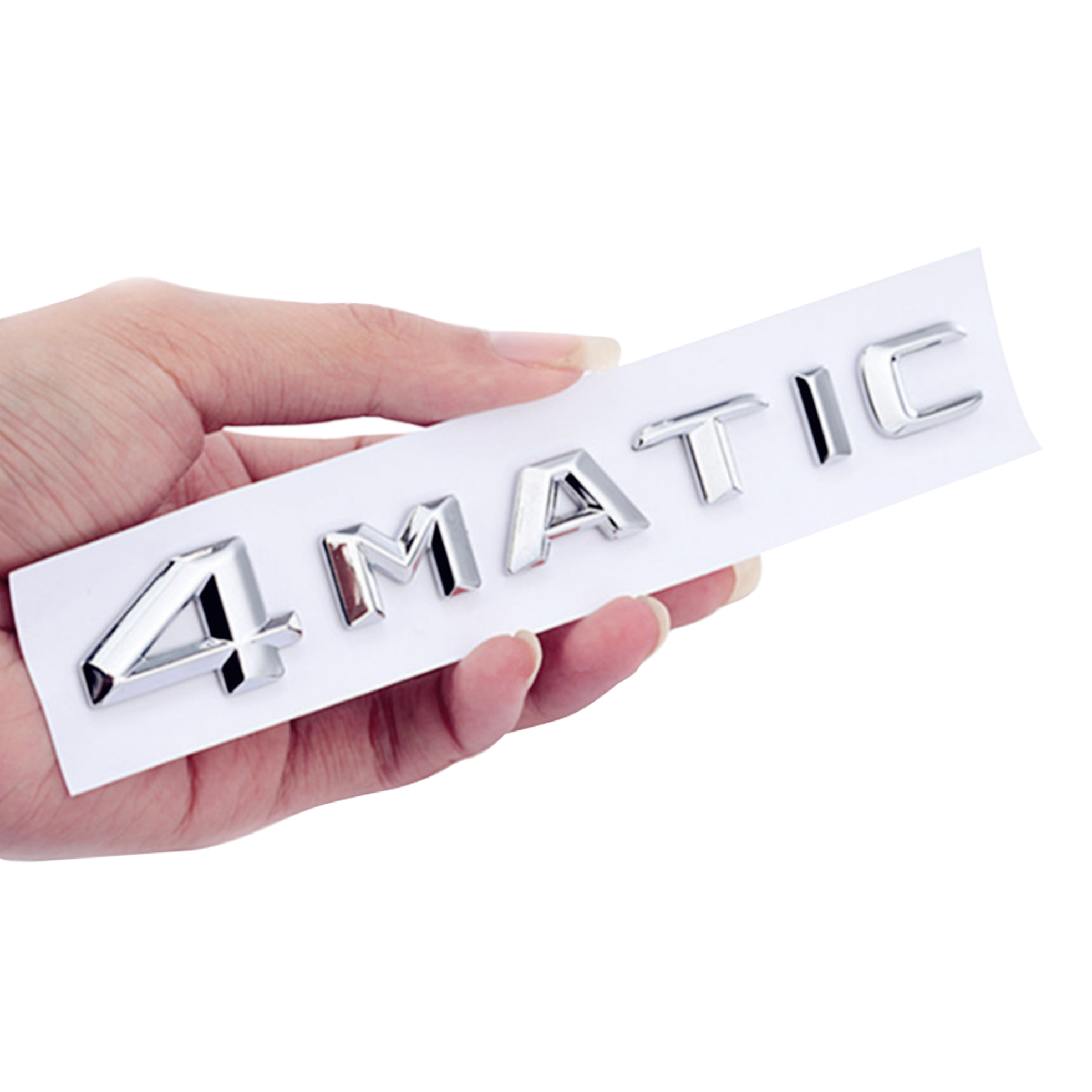 Mercedes Benz A B C E S 2014-2024  4 MATIC Rear  Tailgate Trunk Lid Letters Badge Emblem Chrome Silver