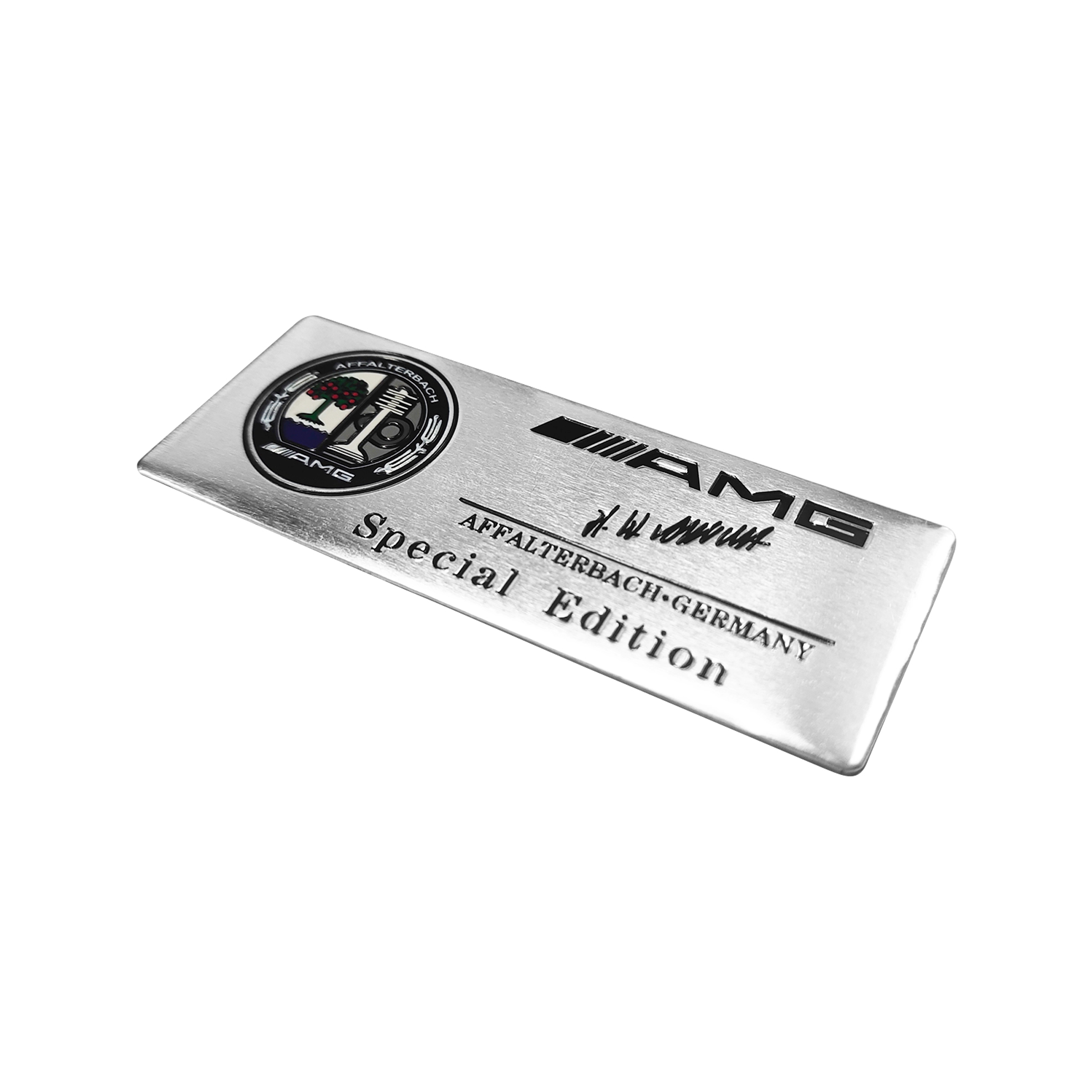 Mercedes Benz AMG Edition Affalterbach Special Emblem 3D Interior Side Fender Trunk Lid Apple Tree Badge Chrome