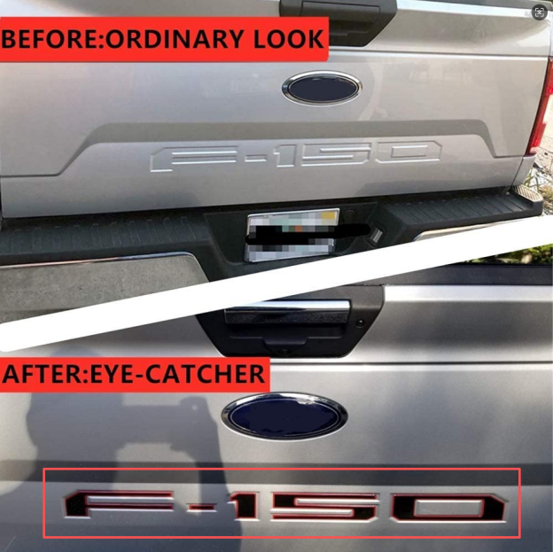 2018-2020 F-150 Tailgate Letters Acrylic Black Red Ford VJL3Z-9942528-A