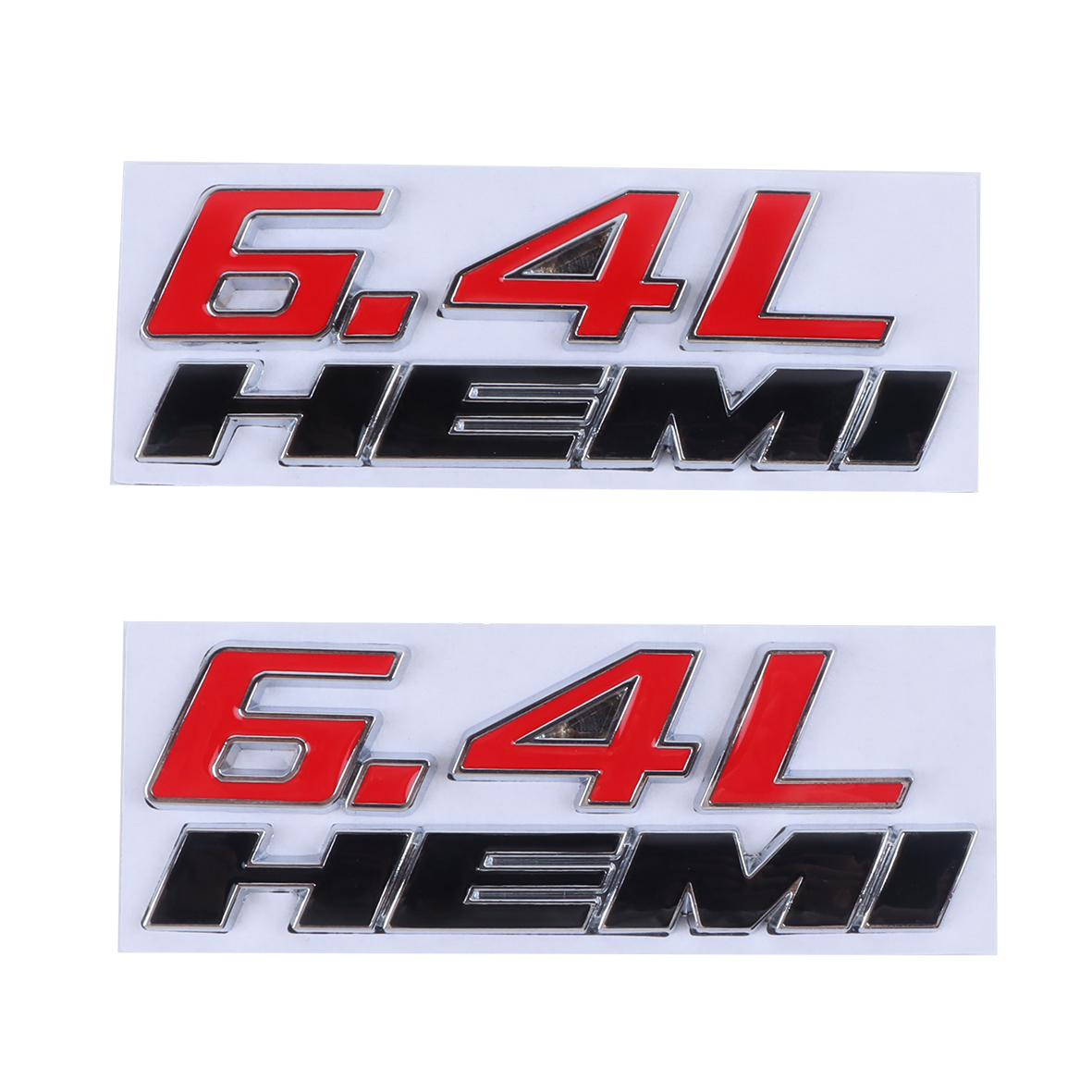 2Pcs SRT Charger Challenger Durango Badge Metal Chrome Black Red Dodge 6.4 Hemi Side Fender