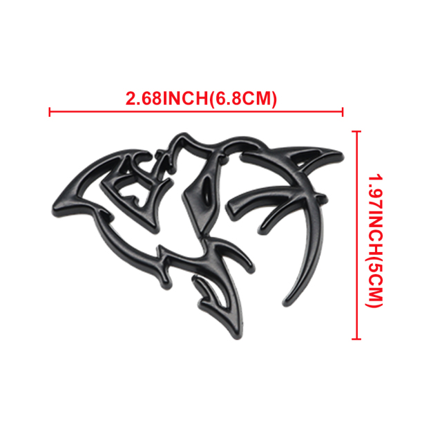 2Pcs SRT Charger Challenger Durango Metal Matte Black Dodge 6TA27SXHAA Hellcat Side Fender Devil Cat Badge