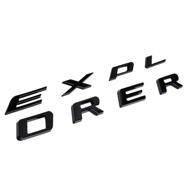 2011-2024 Explorer Front Hood Letters ABS Gloss Black Ford 3D Raised Stickers Decals