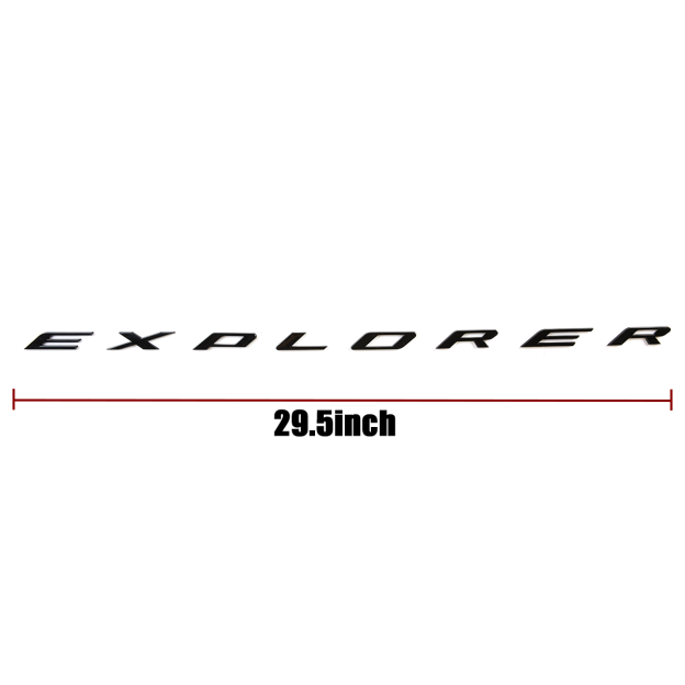 2011-2019 Explorer Front Hood Letters ABS Gloss Black Ford 3D Raised Stickers Decals