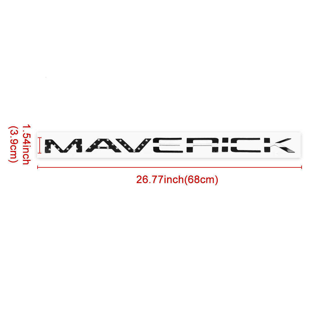 2022-2025 Maverick Rear Tailgate Letters Acrylic Blue Red US Flag Ford Nameplate 3D Decal Sticker