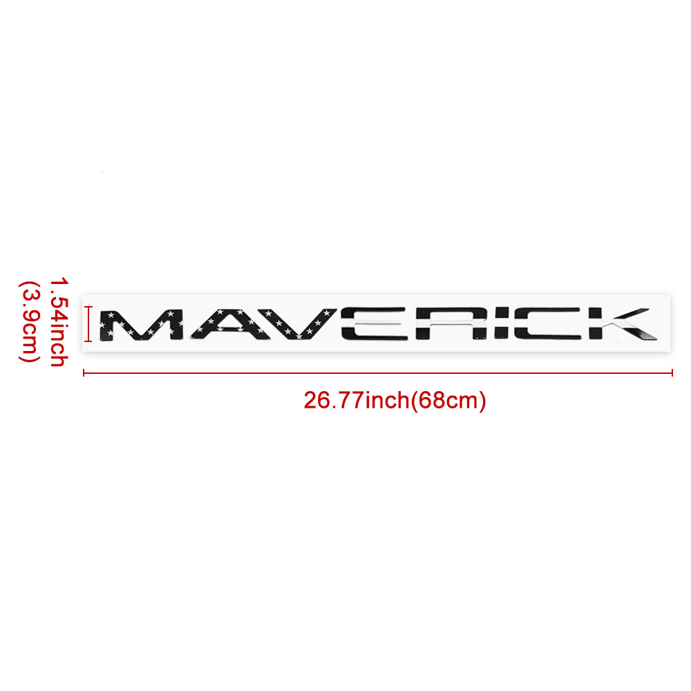 2022-2025 Maverick Rear Tailgate Letters Acrylic Blue Red US Flag Ford Nameplate 3D Decal Sticker