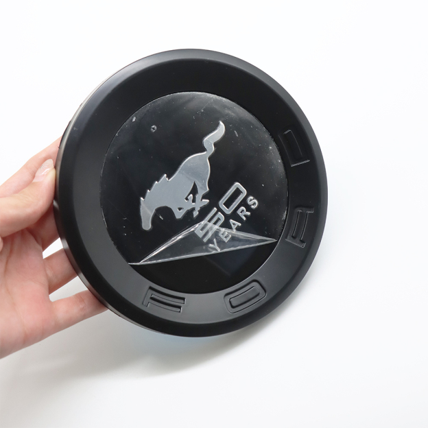 Universal Mustang 50 Year Round Badge Black 5.9"/15cm Adhesive Badge 
