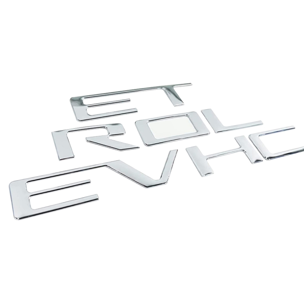 2019-2026 Silverado 1500 2500/3500HD ABS Plastic Tailgate Insert Letter Gloss Chrome Chevrolet Liftgate Letter