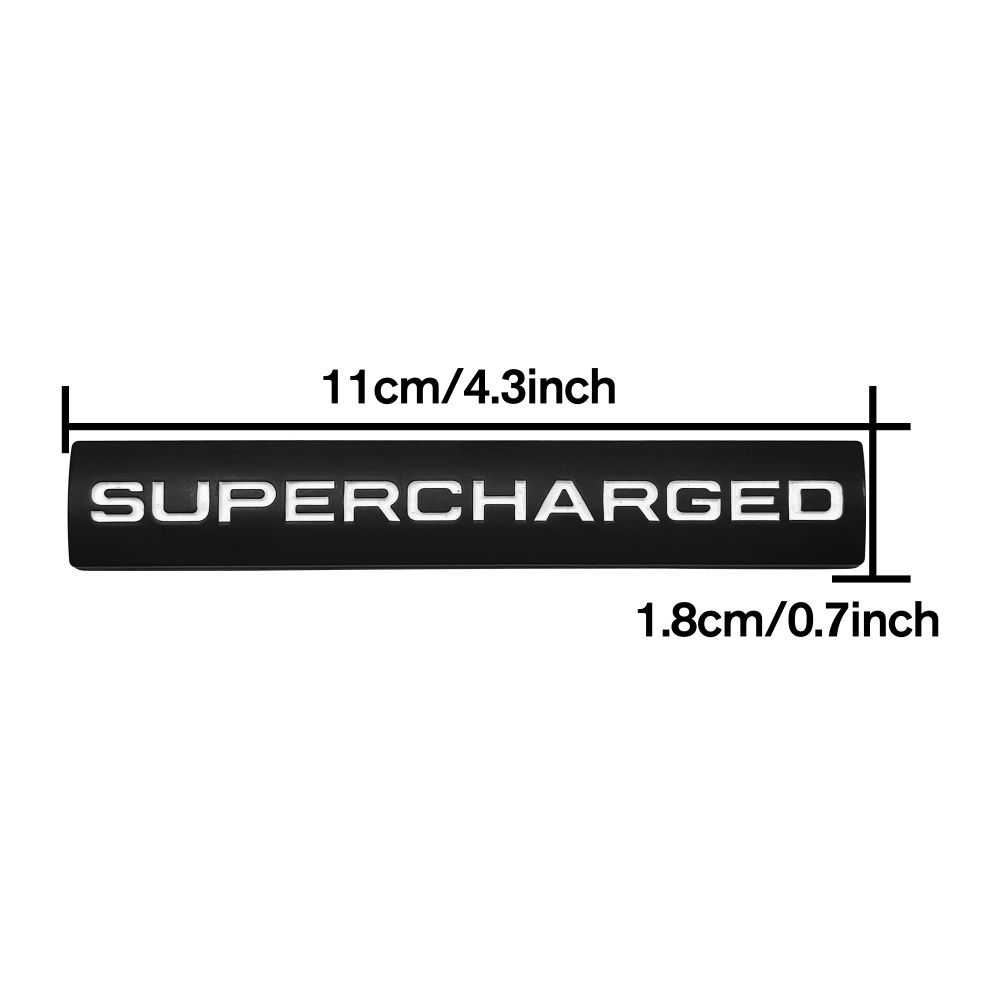 2Pcs Land Rover SUPERCHARGED Rear Tailgate Liftgate Letter Badge Metal Black White