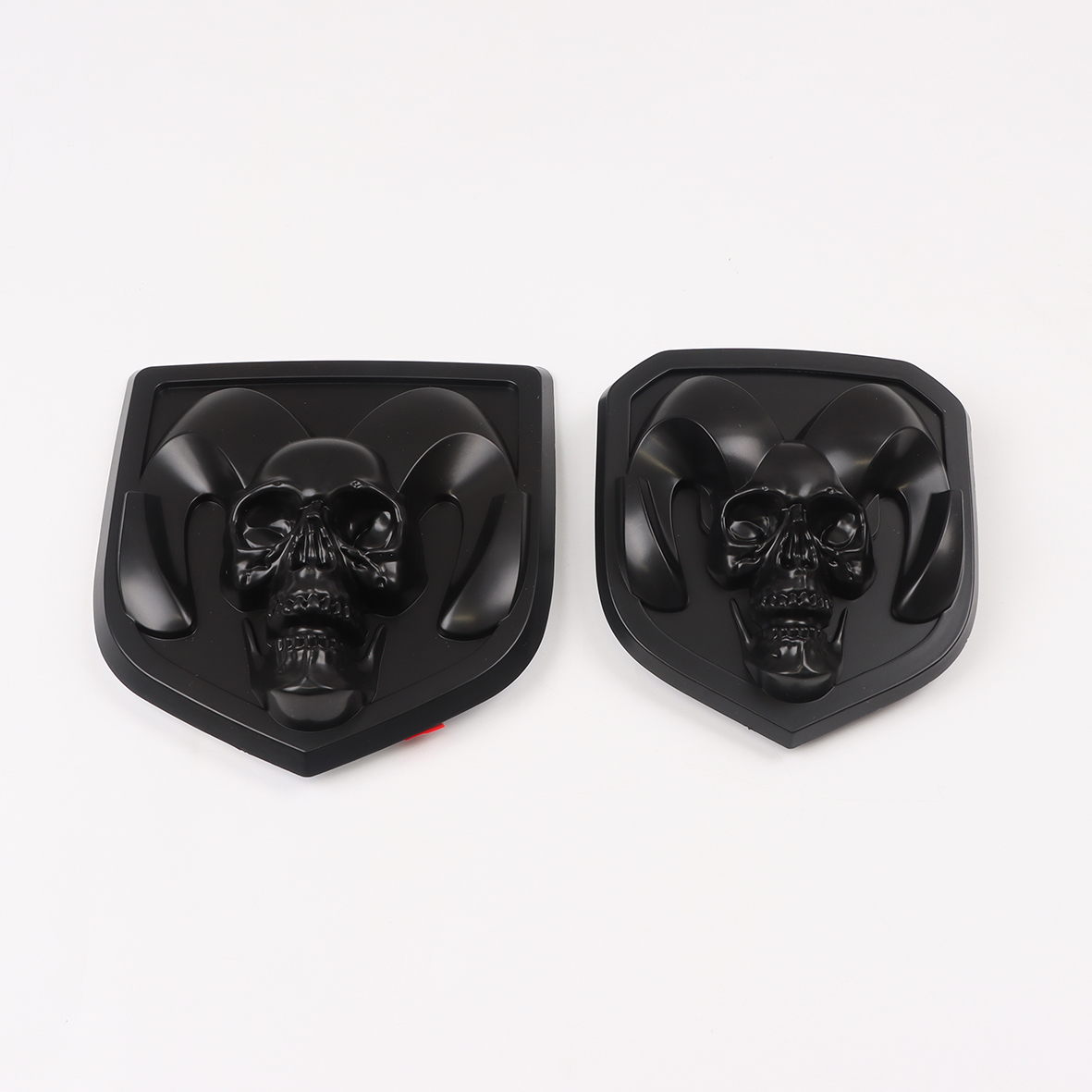 2Pcs Front Grille & Tailgate Emblem Skull Ram 1500 2500 3500 Matte Black Dodge 68272519AA
