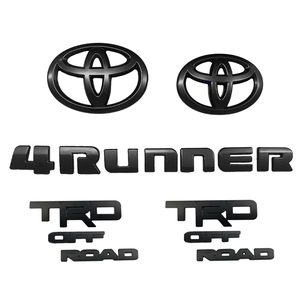 5PCS 2010-2024 4Runner TRD OFF ROAD ABS Plastic Front Rear Overlay Emblem Matte Black Toyota PT948-89200-02