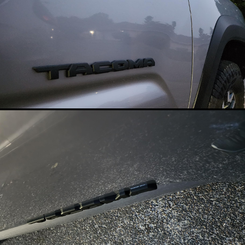 4PCS 2016-2023 Tacoma V6 4x4 ABS Plastic Car Door Overlay Letter Matte Black Toyota PT948-35180-02