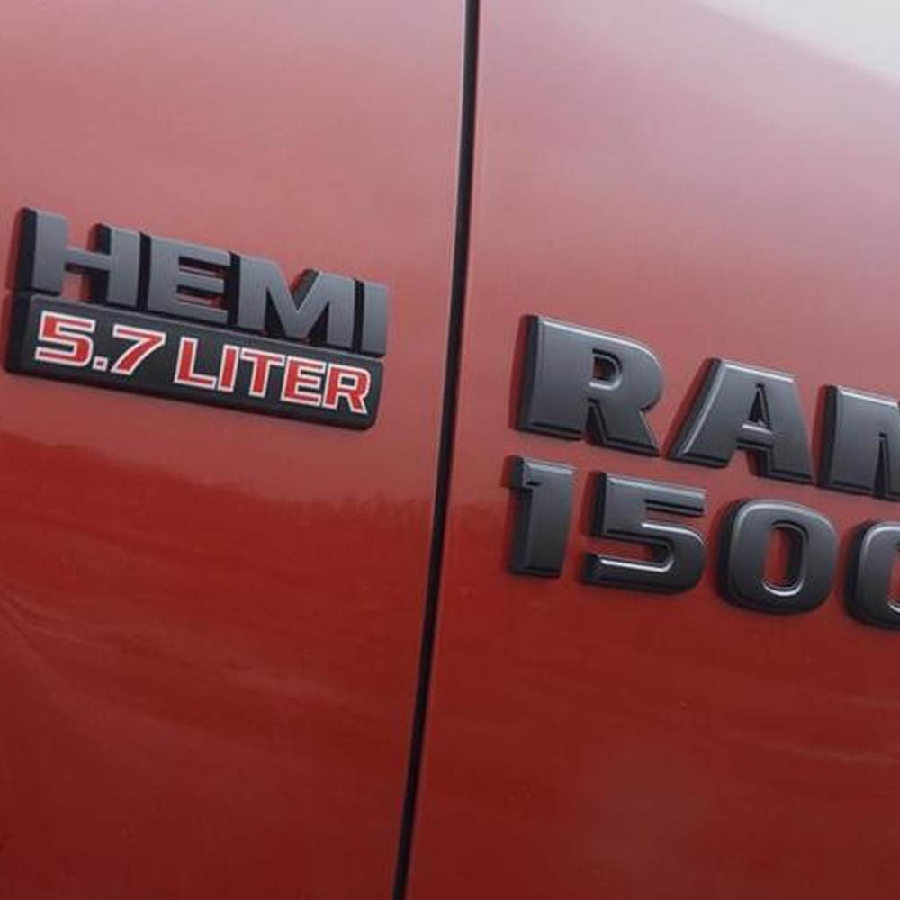 2PCS 2013-24 RAM 1500 2500 3500 HEMI 5.7 LITER Side Fender Badge Matte Black 3D Decal Dodge 68247898AA