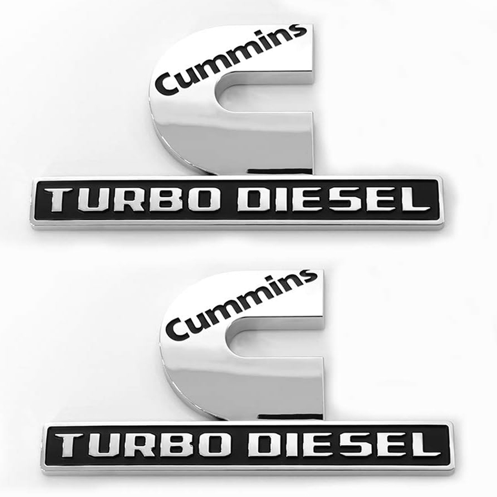 2pcs RAM 2500 3500 Side Fender Cummins Turbo Diesel Badge Left Right Nameplates Silver Black Dodge 68149701AB