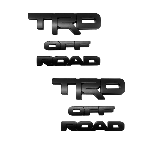2PCS 2014-2024 4Runner TRD OFF ROAD ABS Plastic Overlay Side Door Letter Matte Black Toyota 00016-89707