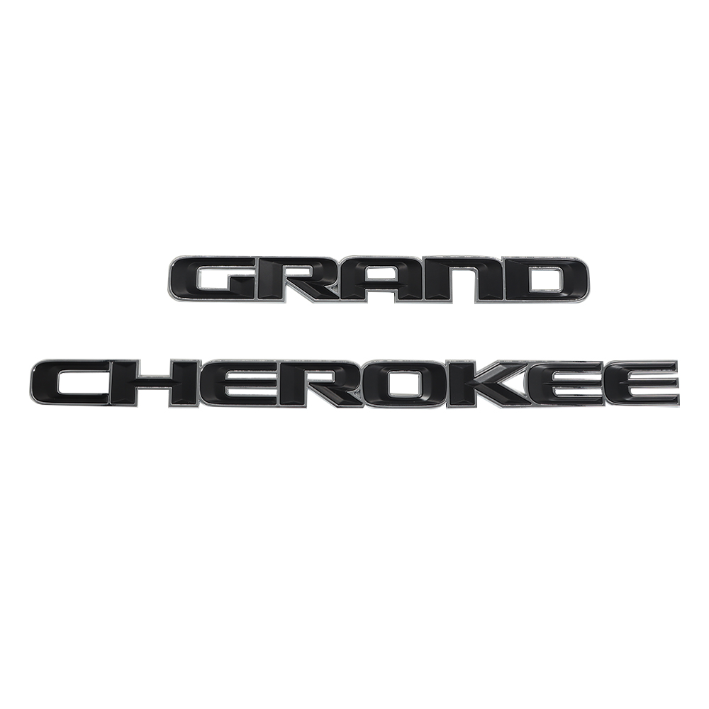 1Pc 2017-2021 Grand Cherokee Plastic Letters Chrome Black Left Right Jeep