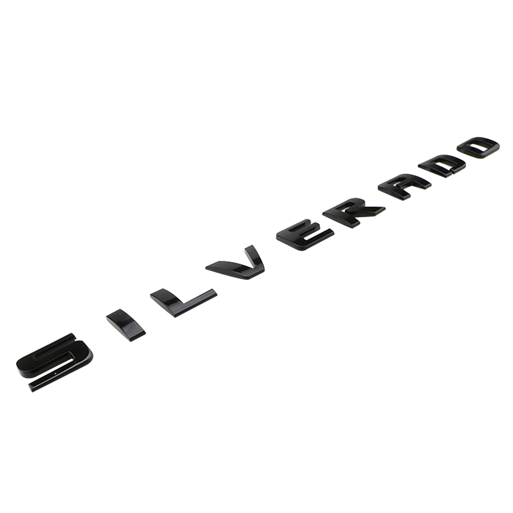 1pcs 2007-2018 Silverado 1500 2500 Plastic Door Side Tailgate Letters Gloss Black Chevrolet