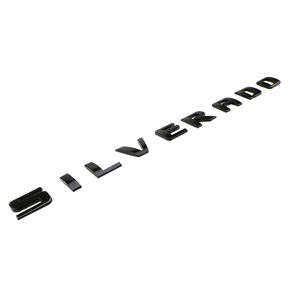 1pcs 2007-2018 Silverado 1500 2500 Plastic Door Side Tailgate Letters Gloss Black Chevrolet