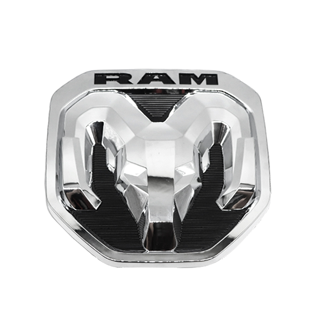 2019-2023 RAM 1500 2500 3500 ABS Rear Tailgate Rams Head Emblem Silver Black Dodge 68276332AA
