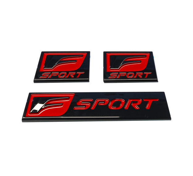 2PCS  IS-F GS-F RC IS250 350 RX350 Plastic F-SPORT Fender Side /Rear Emblem Sticker Glossy Black Red Lexus
