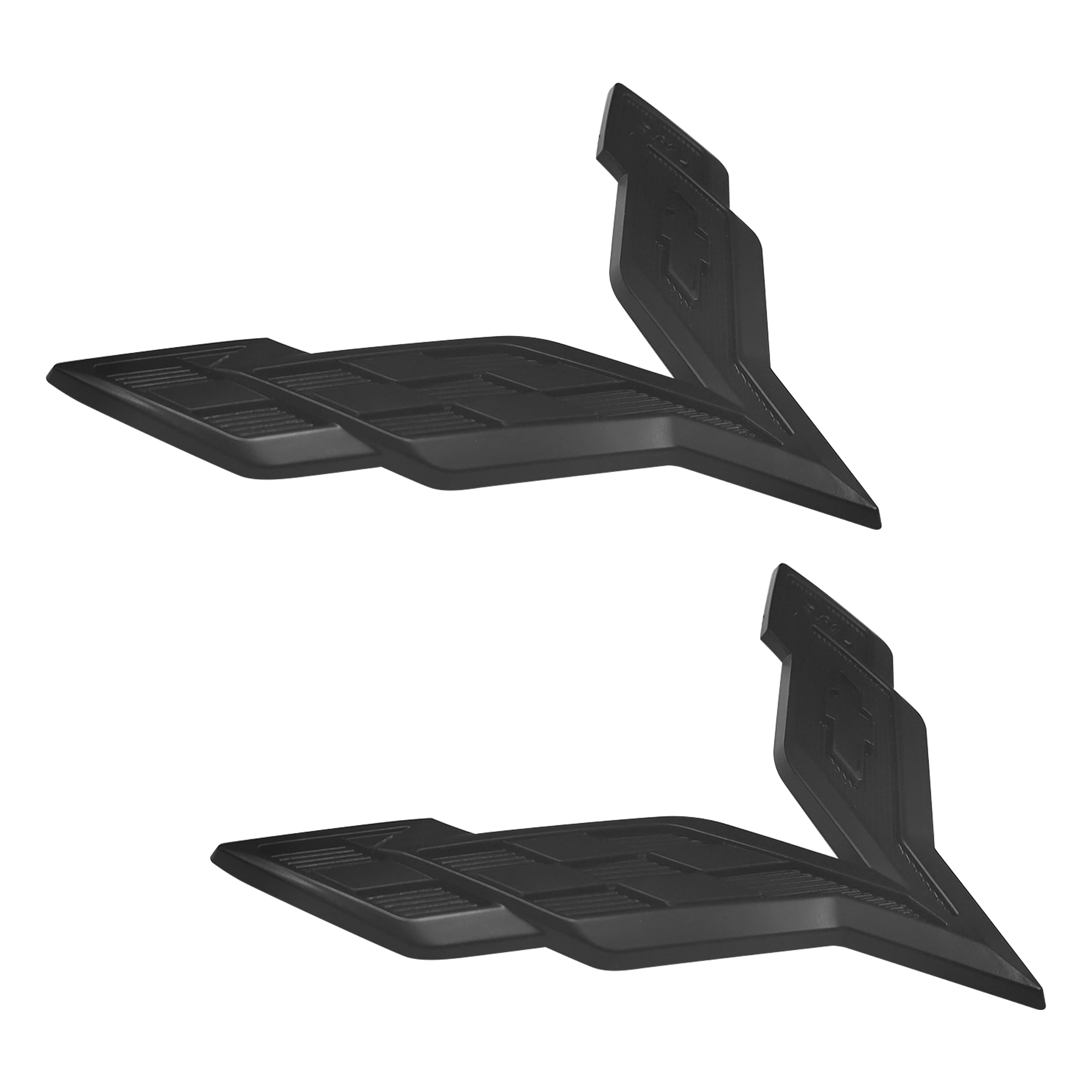 2pcs 2014-2019 C7 Corvette Plastic Front Hood Rear Crossed Flags Badge Matte Chevrolet 23168616 23168615
