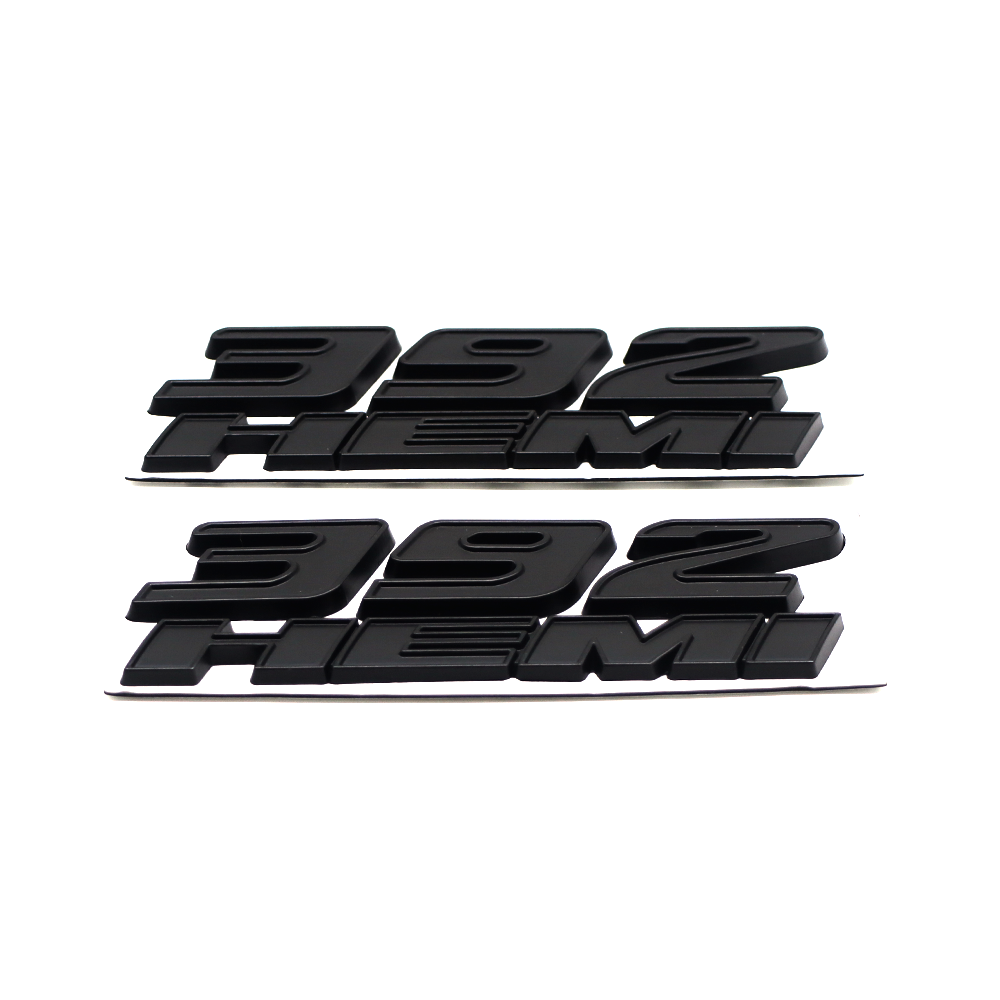 2PCS 392 HEMI SRT Charger Challenger Durango Zinc alloy Side Fender Badge 3D Decals Matte Black Dodge 68086136AE