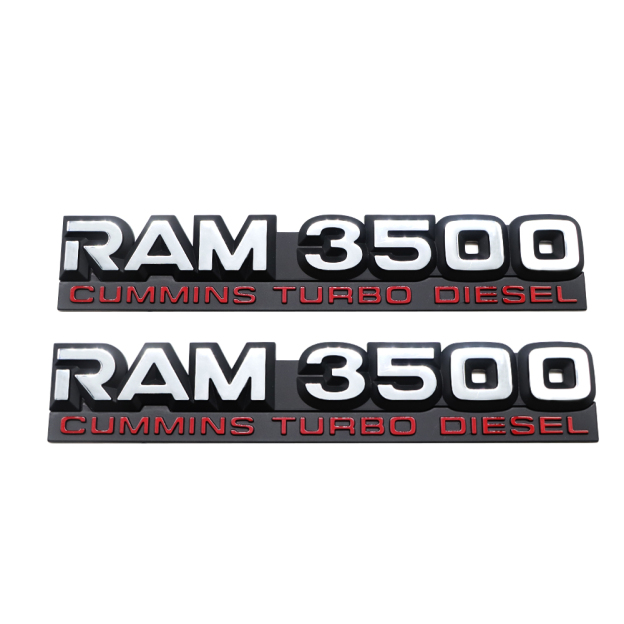 2PCS For 1994-2002 RAM 3500 ABS Cummins Turbo Diesel Door Fender Side Badge Nameplate 55295314AB