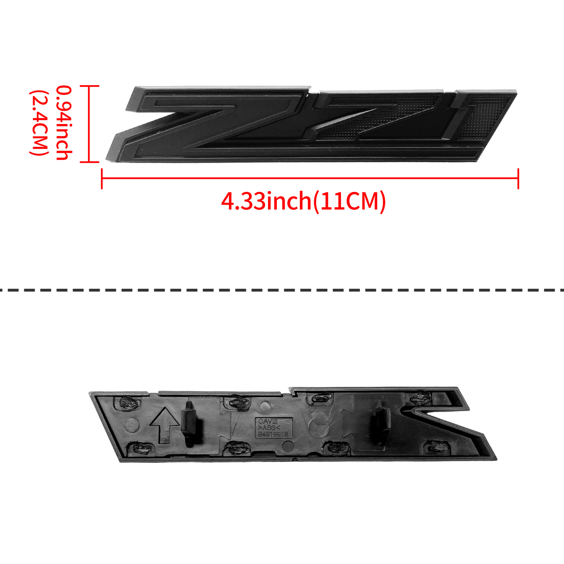 2019-2021 Silverado 1500 Tahoe Plastic Clip On Front Z71 Badge Matte Black Chevrolet