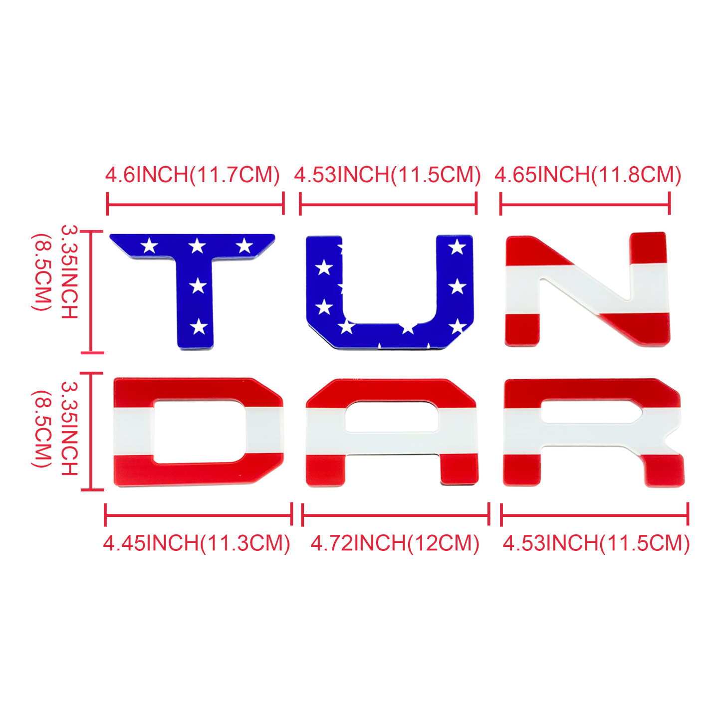1Pc 2022-2026 Tundra Acylic Rear Trunk Tailgate Letters USA Flag Toyota