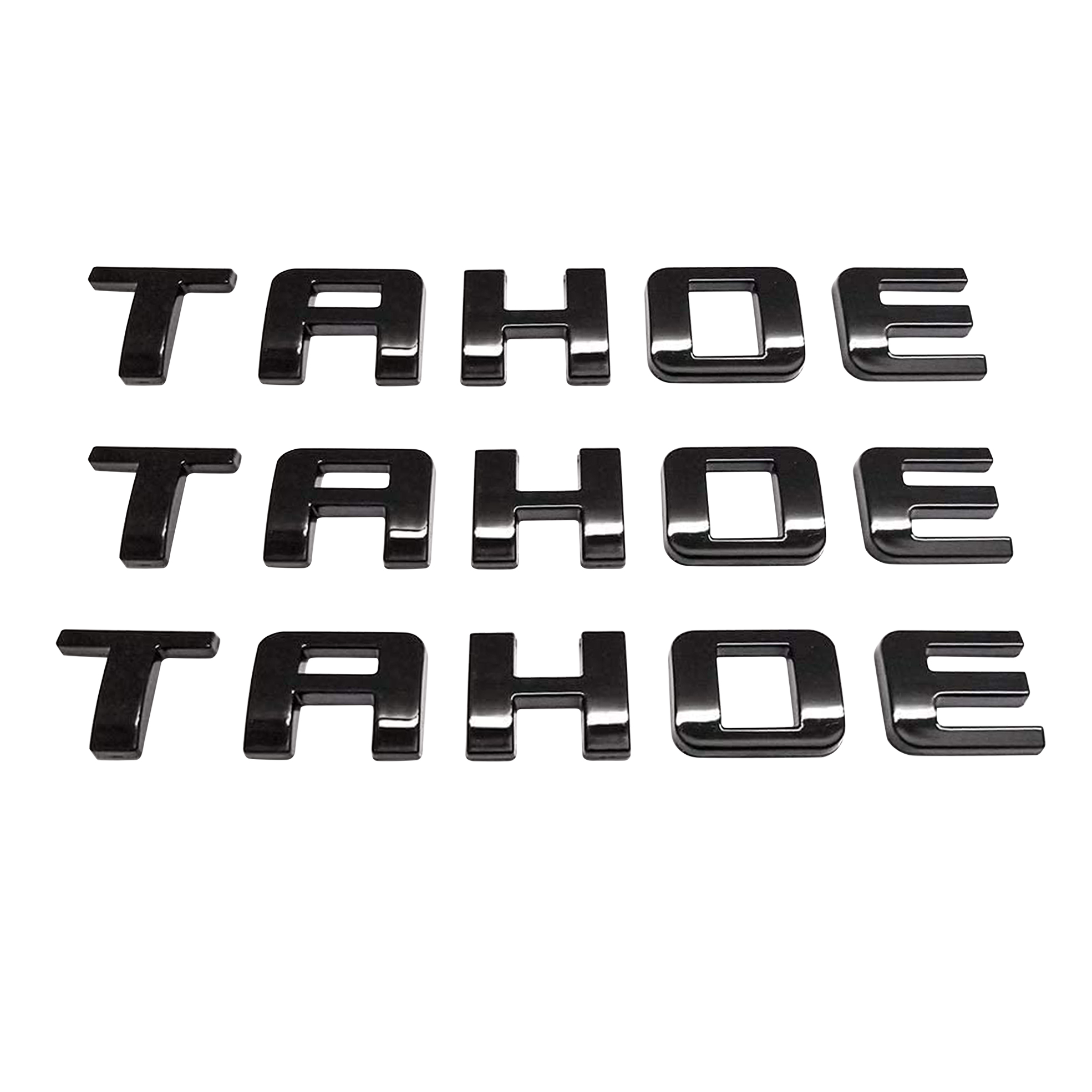 3Pcs 2007-2020 Tahoe ABS Plastics Letter Gloss Black Chevrolet 