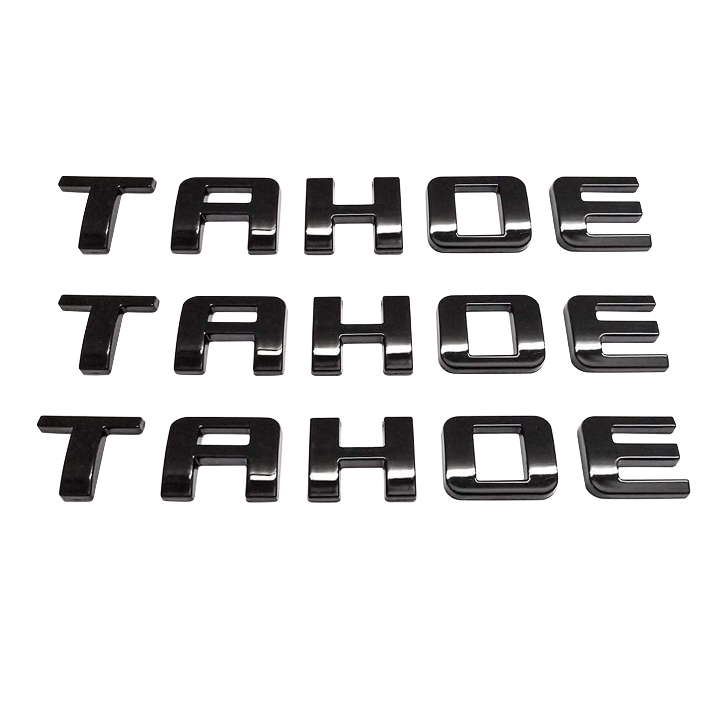 3Pcs 2007-2020 Tahoe ABS Plastics Letter Gloss Black Chevrolet 