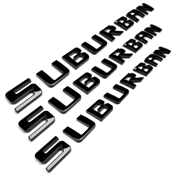 3Pcs 2007-2020 Suburban 3500 HD ABS Plastics Letter Gloss Black Chevrolet 