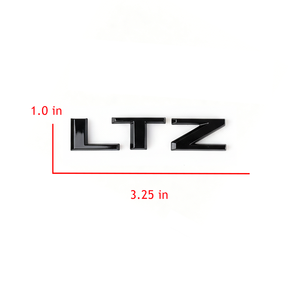 2Pcs 2007-2018 Silverado 1500 LTZ ABS Plastics Raised Tailgate Rear Letter Gloss Black Chevrolet